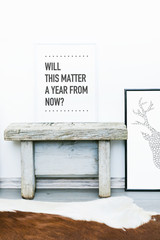 Wall Mural - Poster quote WILL THIS MATTER A YEAR FROM NOW?. Hipster interior