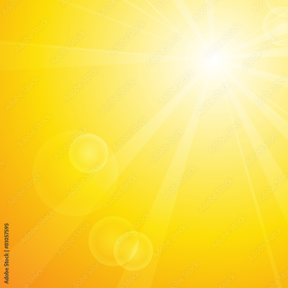 Vector : Summer background with sun and lens flare Stock Vector | Adobe ...