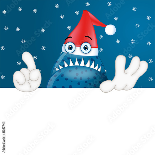 Fotografie, Obraz Monster Garry Christmas Xmas placeholder funny cartoon