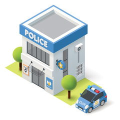 Wall Mural - Vector isometric police department