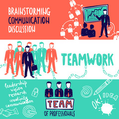 Canvas Print - Teamwork Banners Sketch