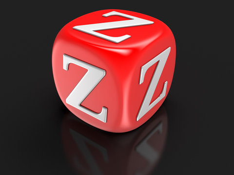 Dice with letter Z (clipping path included)