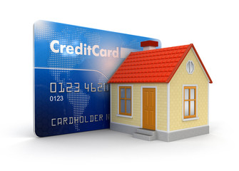 Poster - House and Credit Card (clipping path included)