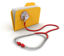 Poster - Folder and stethoscope (clipping path included)