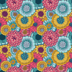 Poster - Seamless floral pattern