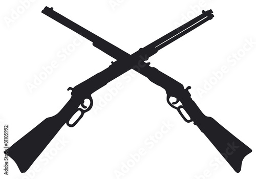 Fotografía Old american rifles, vector illustration, hand drawing