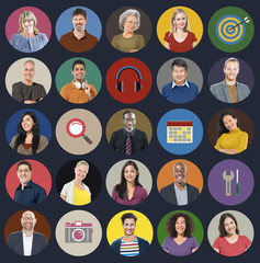 Poster - Diverse Multi Ethnic People Technology Media Concept