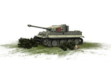 Tiger German Battle Tank - On White Background