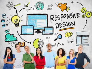 Canvas Print - Responsive Design Internet Web Online People Thinking Concept