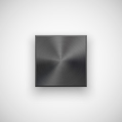 Fototapete - Black abstract Square Button Template