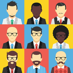 Poster - avatar icons set. flat design vector illustration.