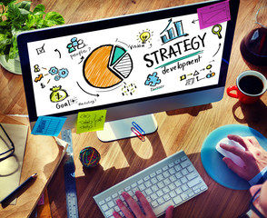 Poster - Strategy Development Goal Marketing Vision Planning Man Concept