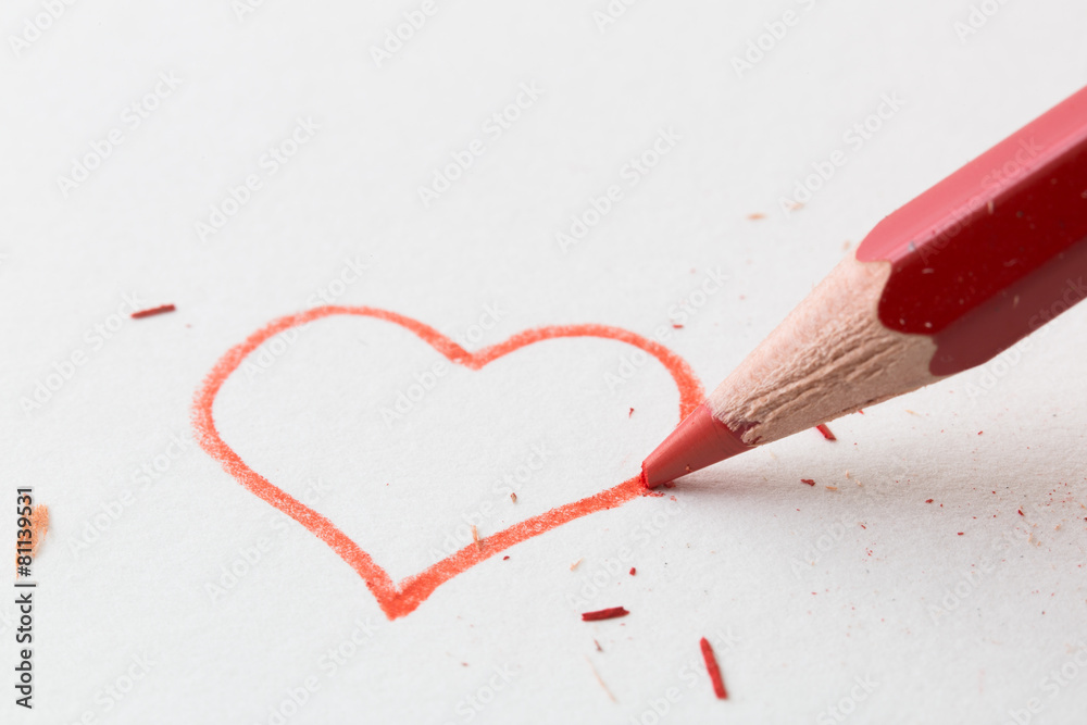 Plakat Miłość Serce Rysunek Ołówkiem Do Wiadomości Walentynki