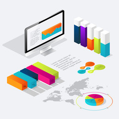 Aufkleber - Flat 3d isometric infographic for your business presentations.