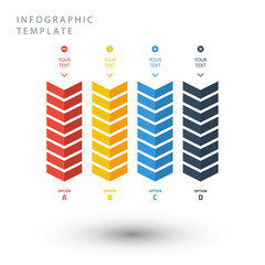 Poster - Color zigzag info graphic template in flat colors.
