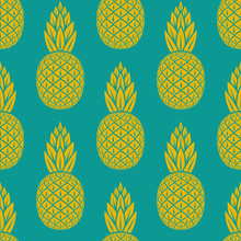 Pineapple Tropical Fruit Seamless Pattern