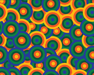 Poster - color rounds seamless pattern
