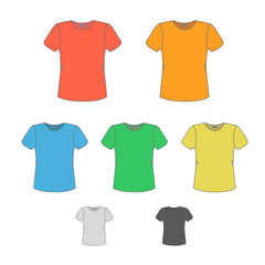 Wall Mural - T-shirt vector design templates in various colors