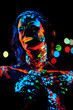 © Iosif Yurlov - Girl with neon paint bodyart portrait, studio shot