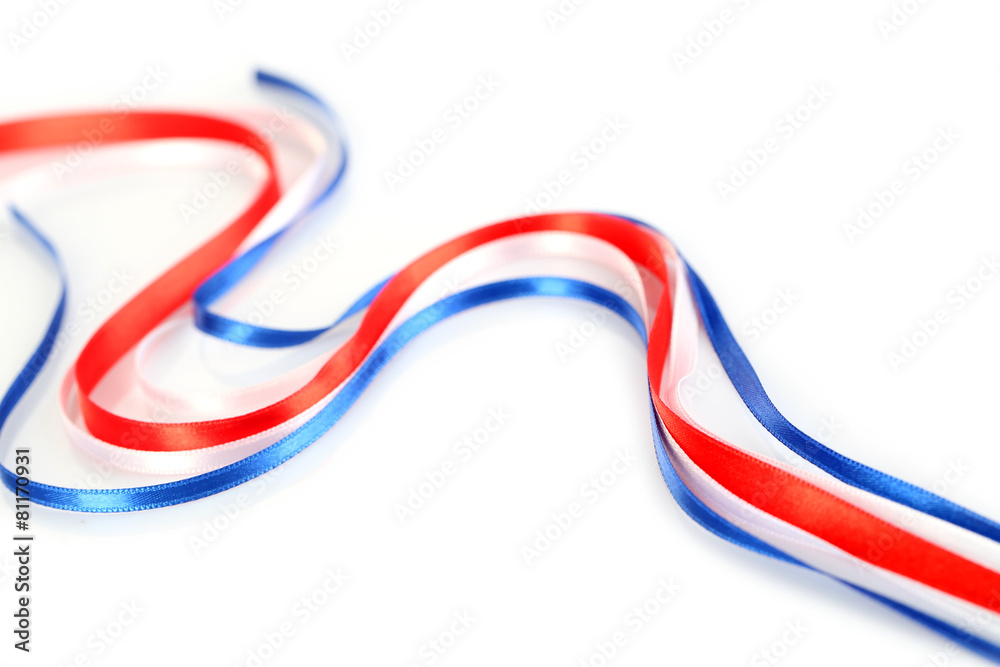 bright silk ribbons isolated on white
