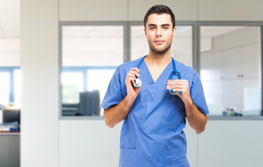 Poster - Young doctor at the hospital