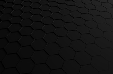 Poster - abstract 3d rendering of futuristic surface with hexagons.
