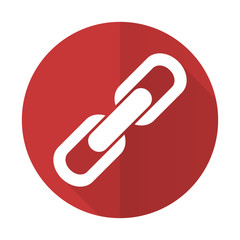 Aufkleber - link red flat icon chain sign
