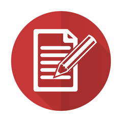 Fototapete - subscribe red flat icon write sign