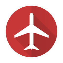 Wall Mural - plane red flat icon airport sign