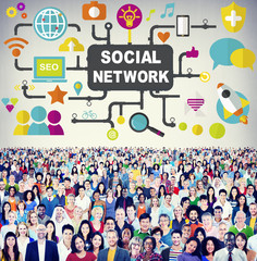 Canvas Print - Social Network Internet Online Society Social Network Concept