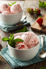 Wall Mural - Cold Strawberry Ice Cream