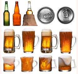 Wall Mural - Beer collage, isolated on white