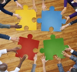 Poster - Business People Connection Corporate Jigsaw Puzzle Concept