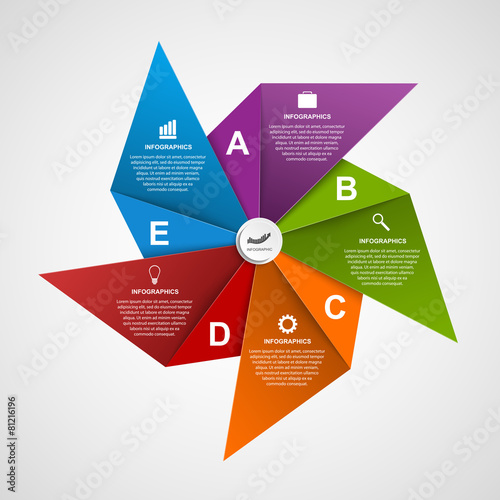 Fotografia, Obraz Infographics design template in the shape of air pinwheel.