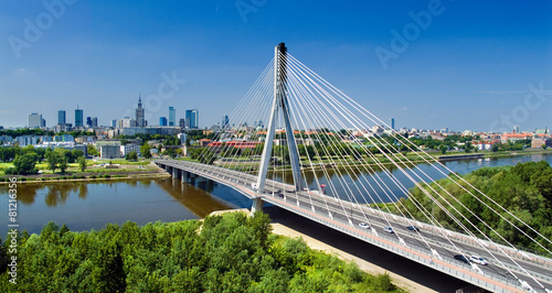 Naklejka na szafę Most w Warszawie nad Wisłą