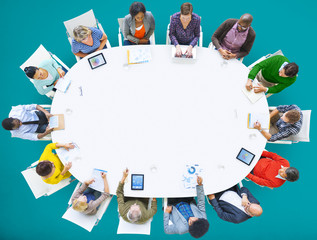 Canvas Print - Group of People Business Meeting Brainstorming Concept