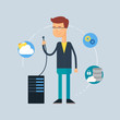Character - system administrator. Vector illustration, flat styl