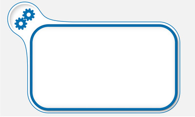 Poster - Blue frame for your text and coqwheels
