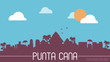 Punta Cana Dominican Rep. skyline silhouette flat design