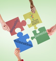 Poster - Composite image of autism awareness month