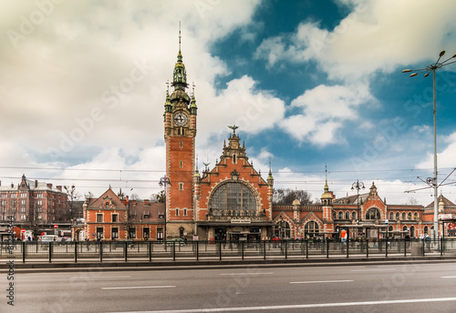 Naklejka - mata magnetyczna na lodówkę Main station of Gdansk