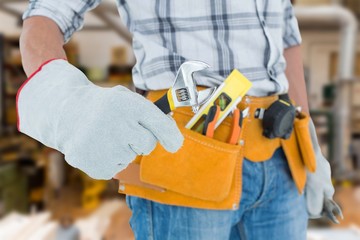 Poster - Technician using adjustable wrench