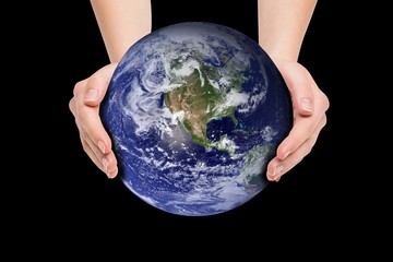 Poster - Composite image of hands presenting