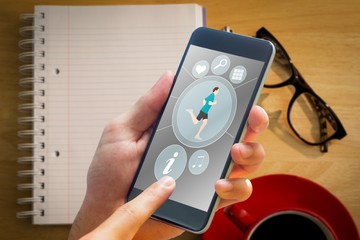 Poster - Composite image of hand holding smartphone