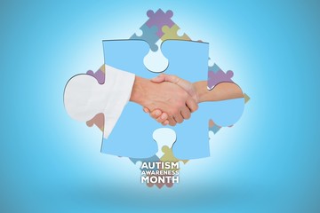 Poster - Closeup of a doctor and patient shaking hands