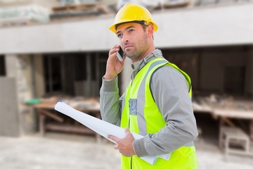 Poster - Composite image of architect on the phone