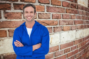 Poster - Happy mechanic with arms crossed