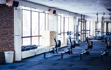 Closeup image of gym interior