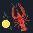 Crayfish with lemon and dill