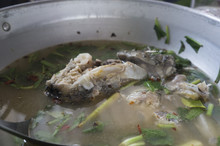 Food Fish Soup Rice Asian Thai Meal Concept